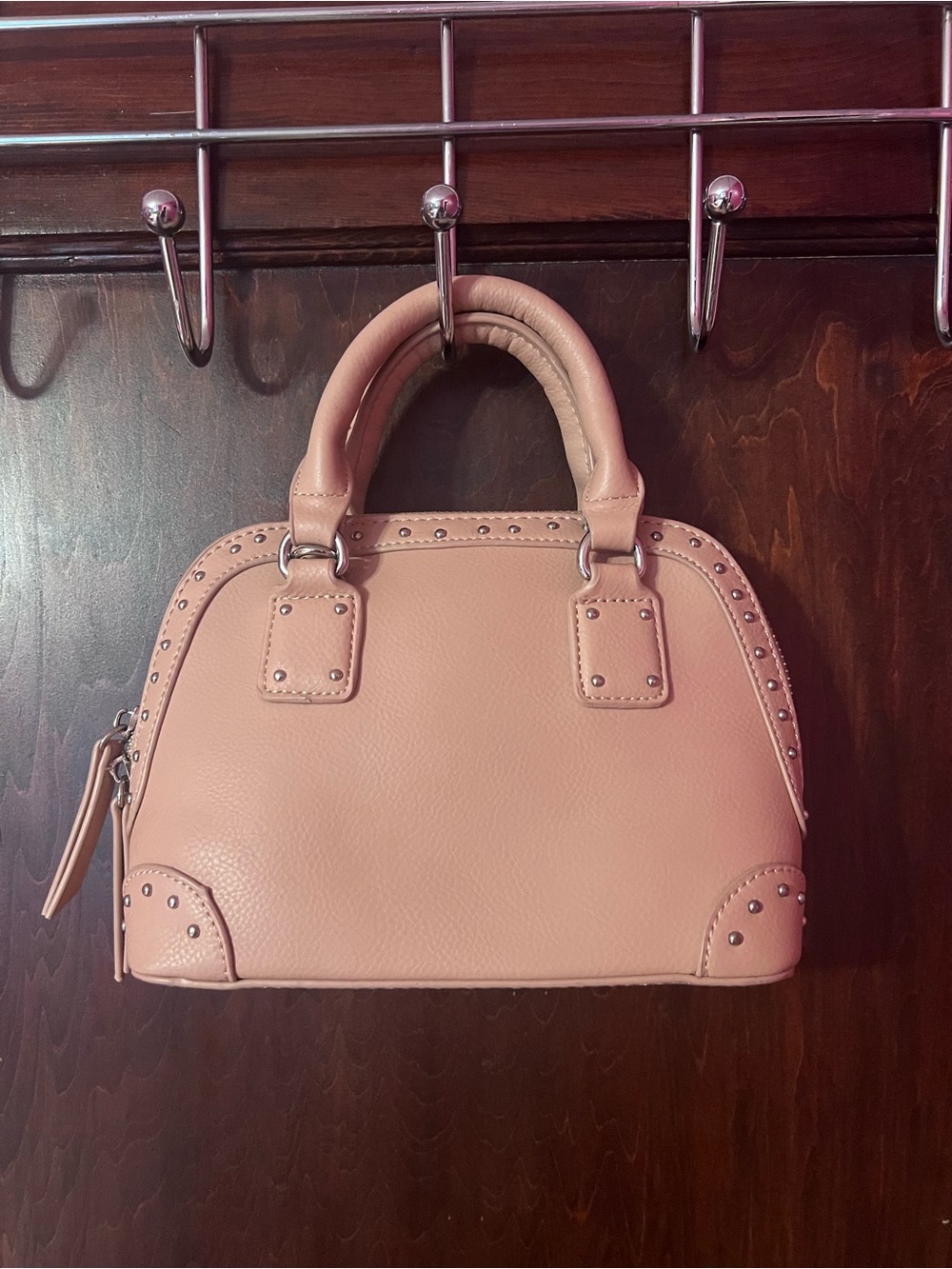 New York & Company Blush Pink Studded Dome Satchel